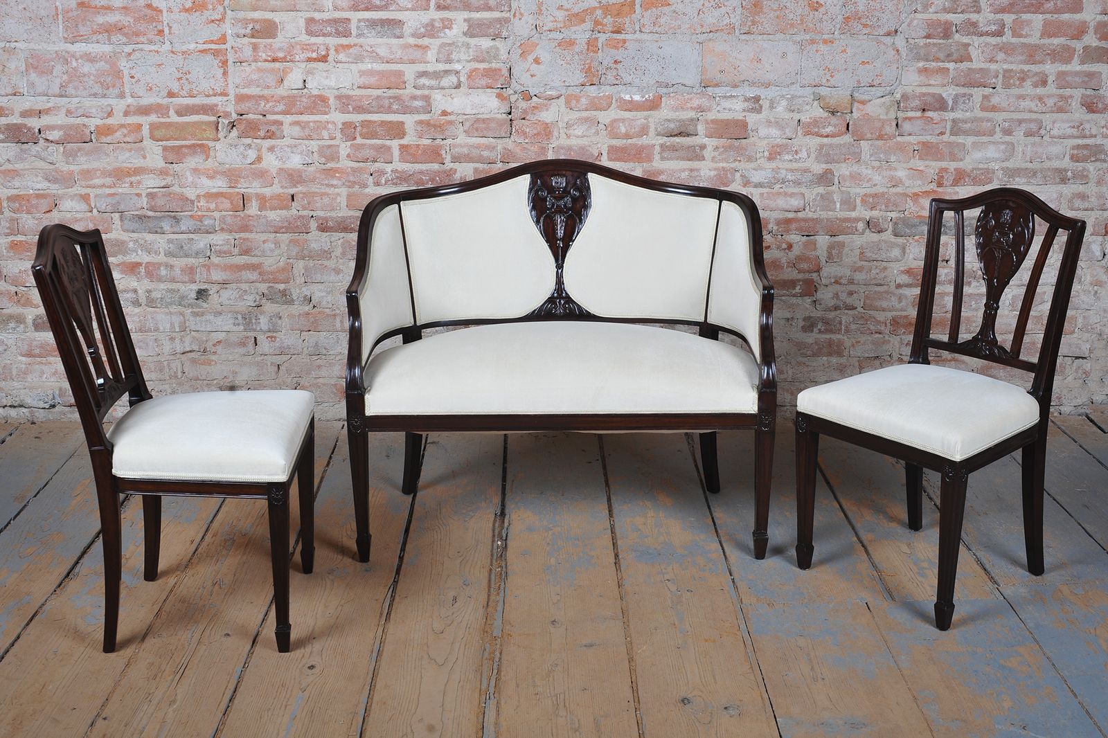 Restored Art Deco Seating Set, Beech, Walnut, Reupholstered, Czech, 1920s photo furniture