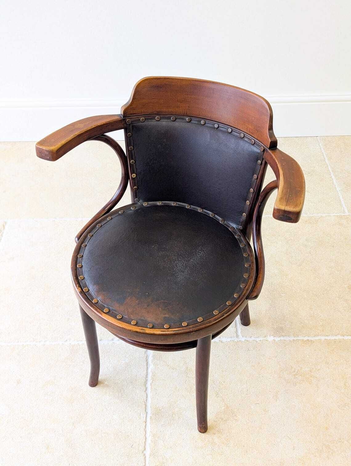 Antique Edwardian Thonet Bentwood Café Armchair C.1910 photo furniture