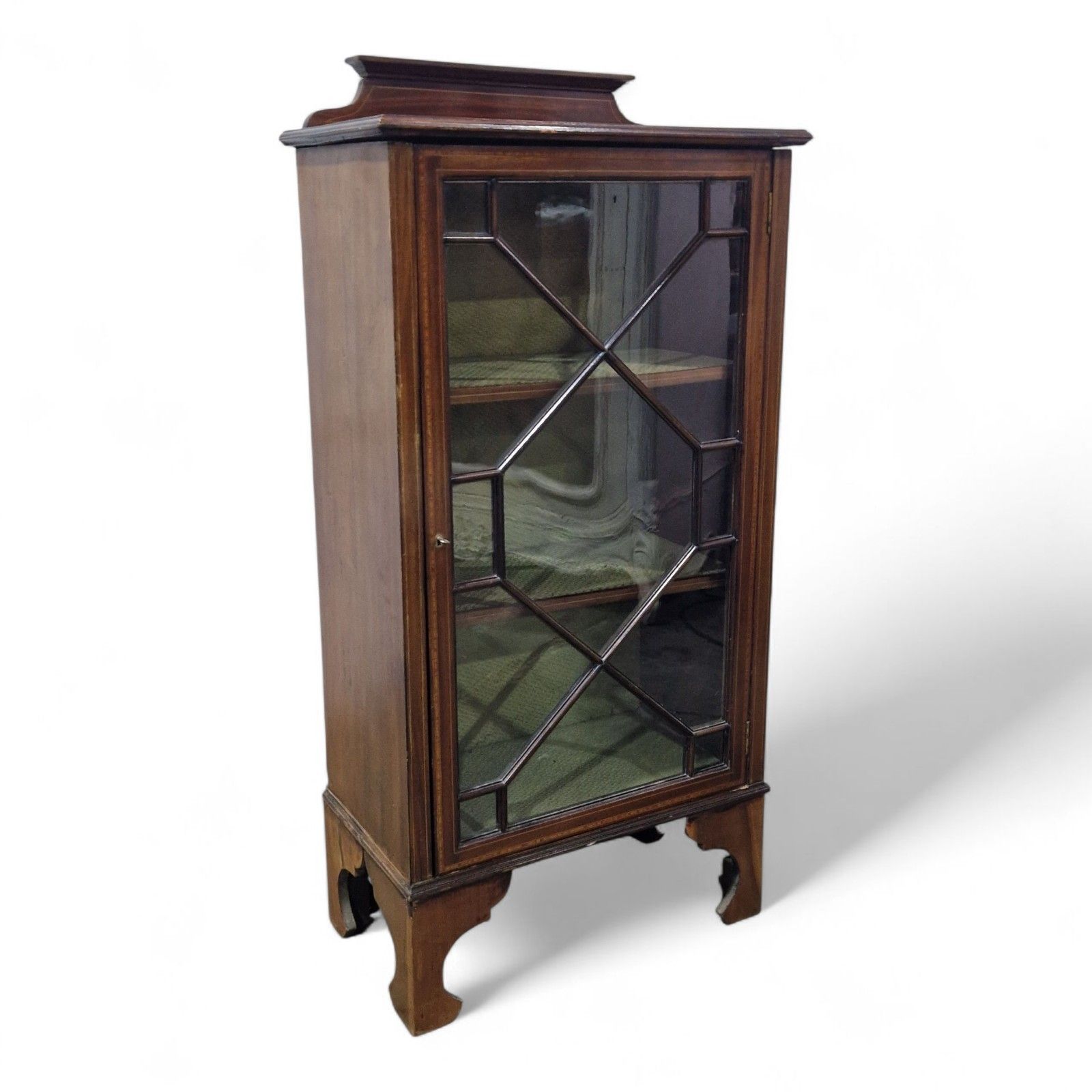 Antique Mahogany Display Cabinet Edwardian Single Door Inlaid Side Cabinet photo buy