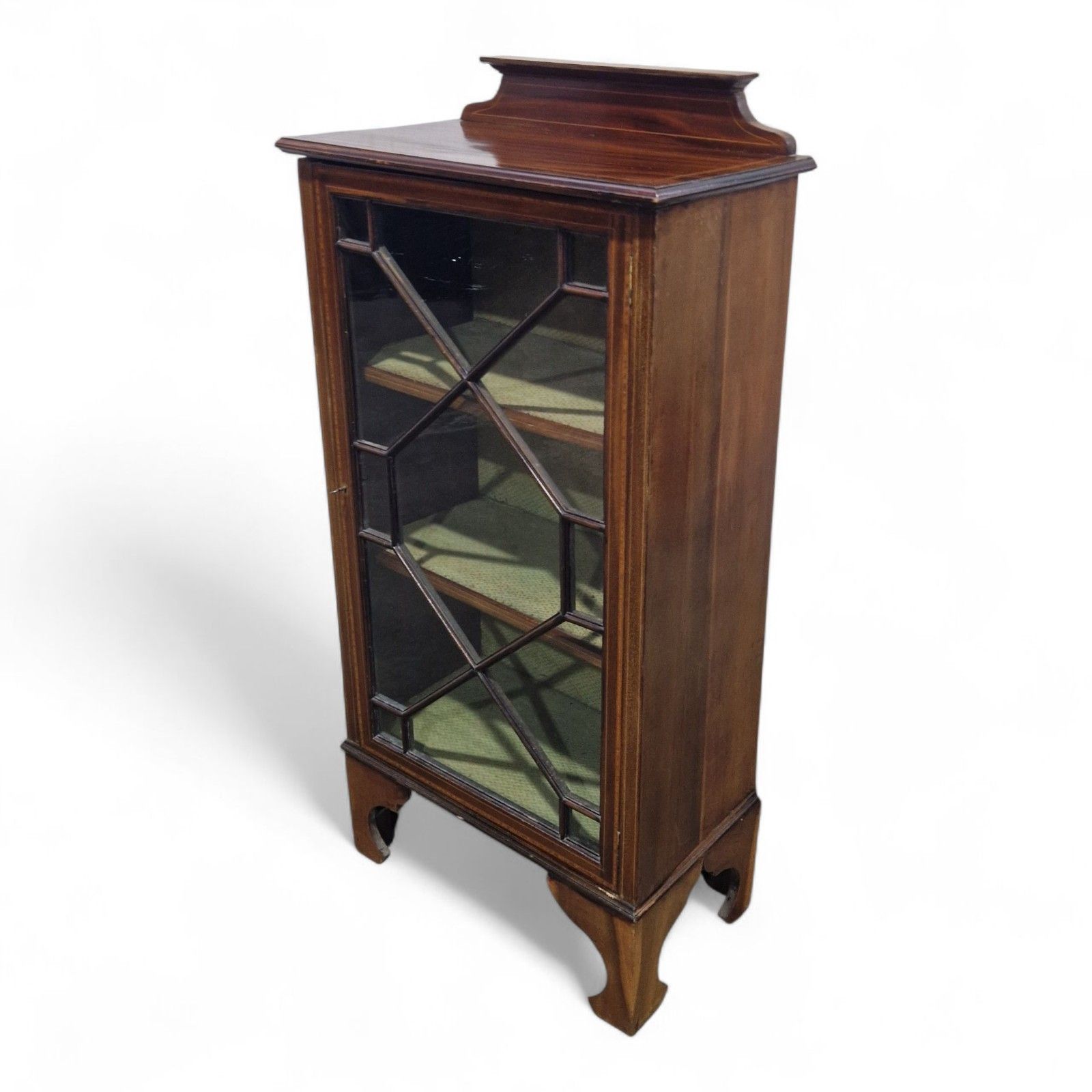photo vinterior Antique Mahogany Display Cabinet Edwardian Single Door Inlaid Side Cabinet