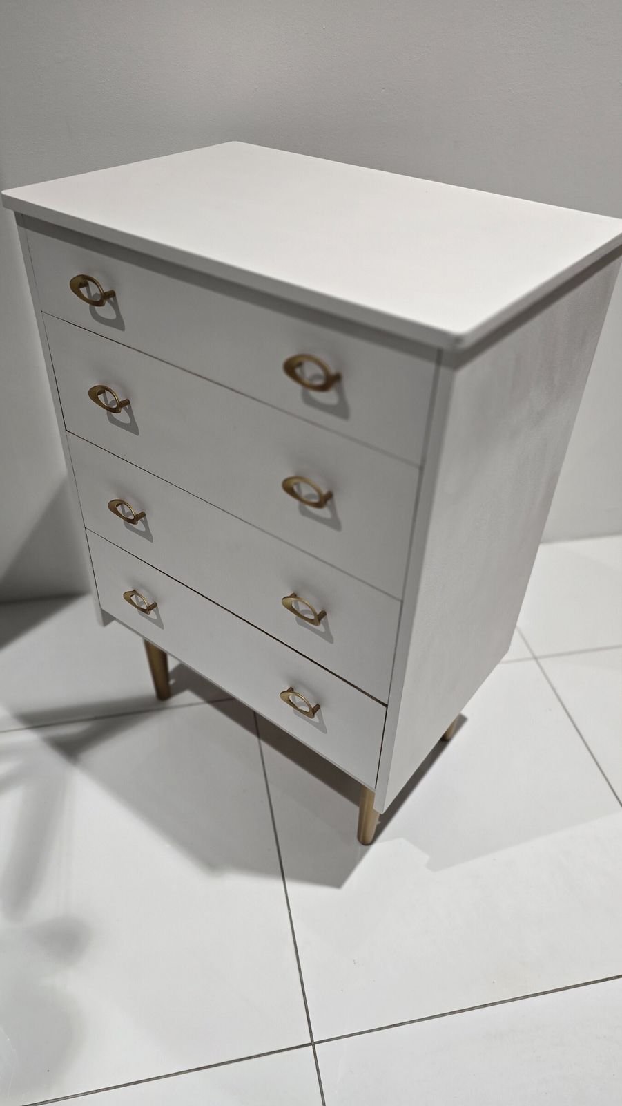 Furniture Rococo White Chest Of Drawers. 4 Drawers photo