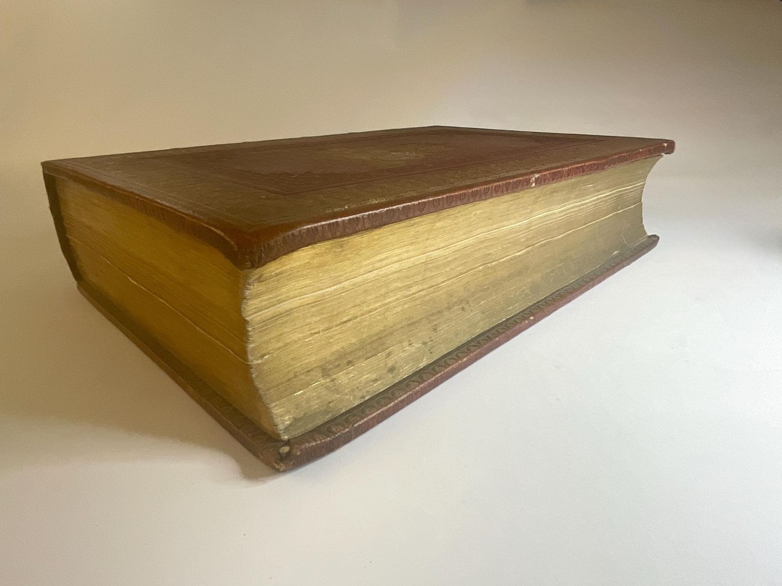 Family Bible And Hannay Concordance C.1840, Tightly Bound, Monumental Leather Folio. photo 295.0