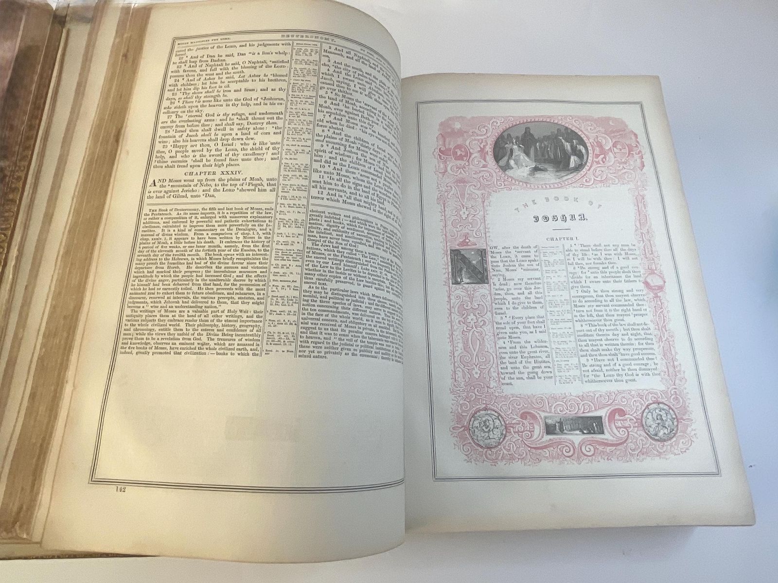 photo buy Family Bible And Hannay Concordance C.1840, Tightly Bound, Monumental Leather Folio.