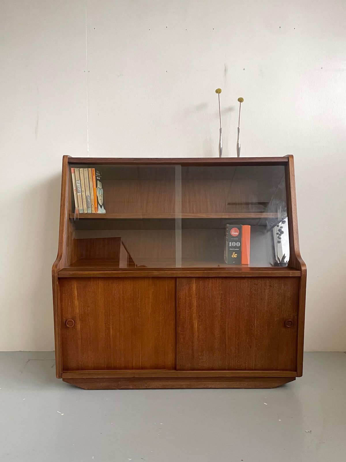 Vintage Mid Century Bookcase And Record Cabinet By Phillips Of Bristol photo for sale