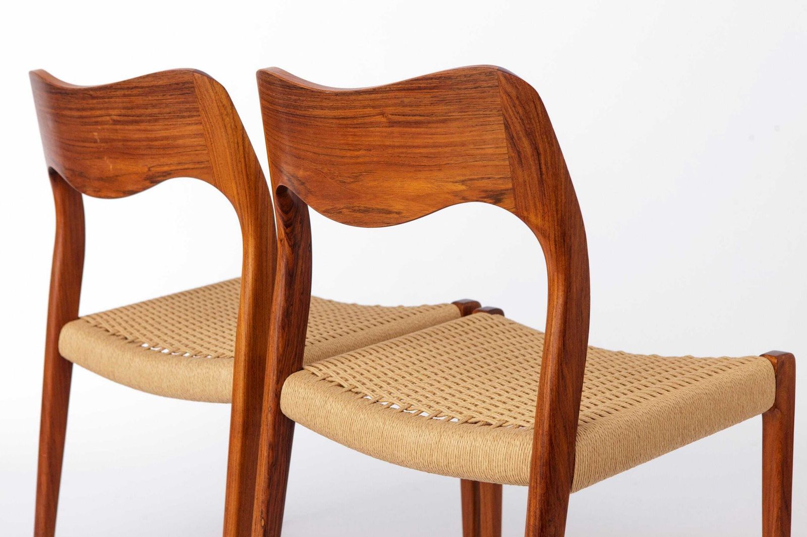 4 Of 6 Niels Otto Møller Model 71 Chairs, 1960s Danish Mid Century, Rosewood Dining Chairs photo vintage