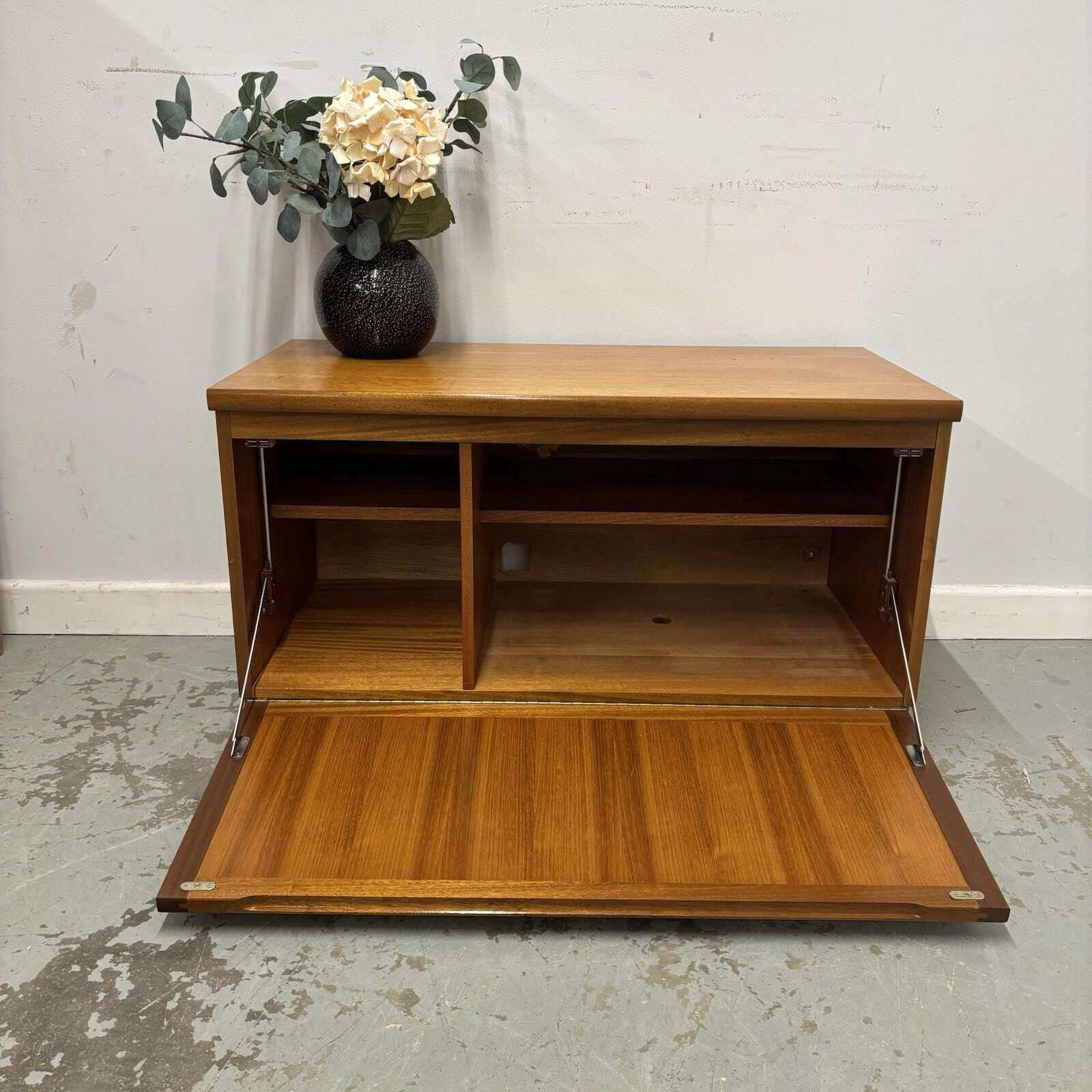 Nathan Mid Century Media Unit Teak Cabinet Retro Storage Drop Down Door photo vintage