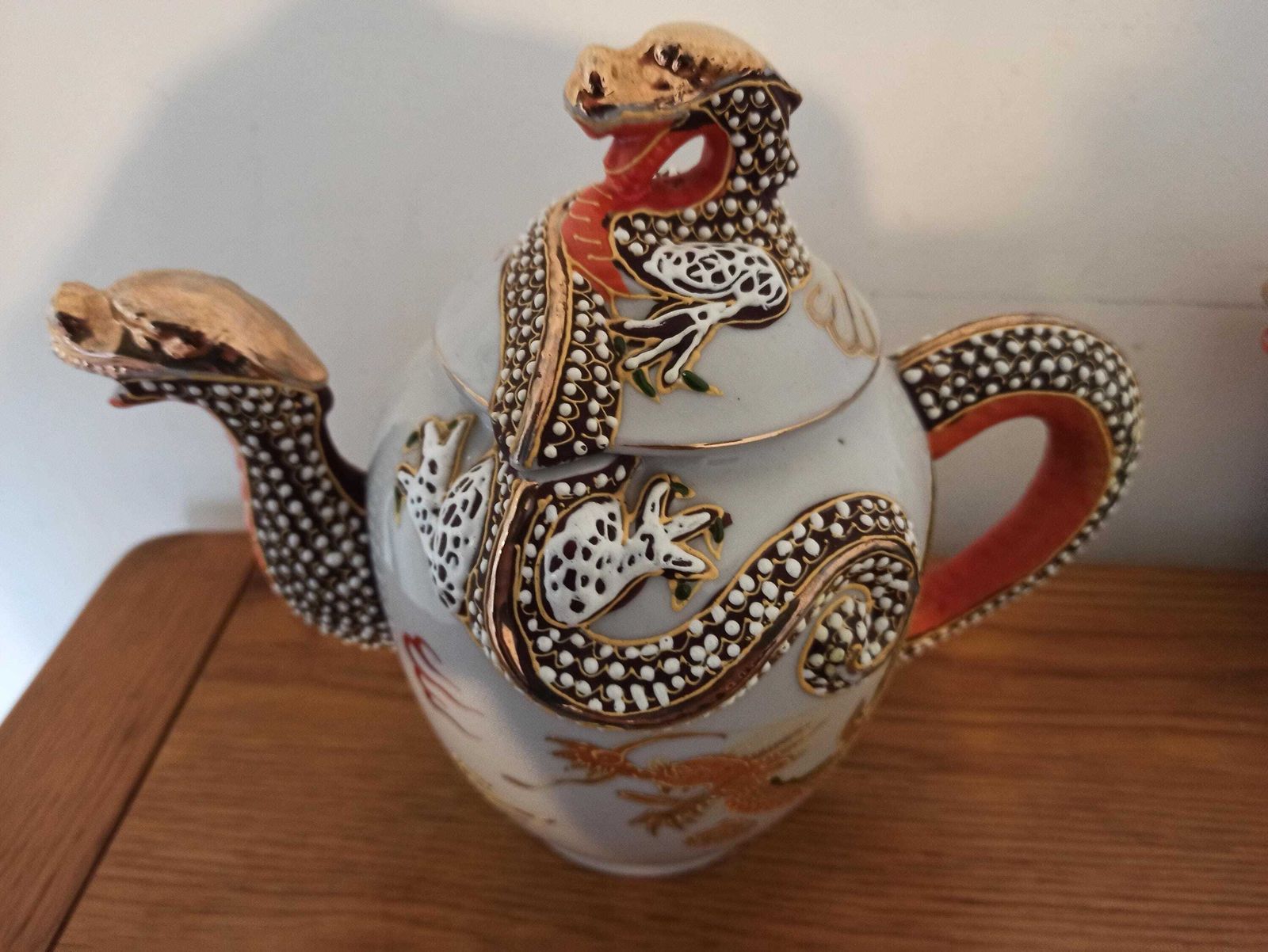 Japanese Dragon Teaset For Four. Porcelain. Very Good Condition. photo 198.0