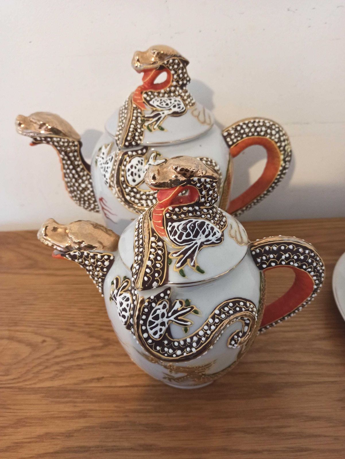 Japanese Dragon Teaset For Four. Porcelain. Very Good Condition. photo vinterior