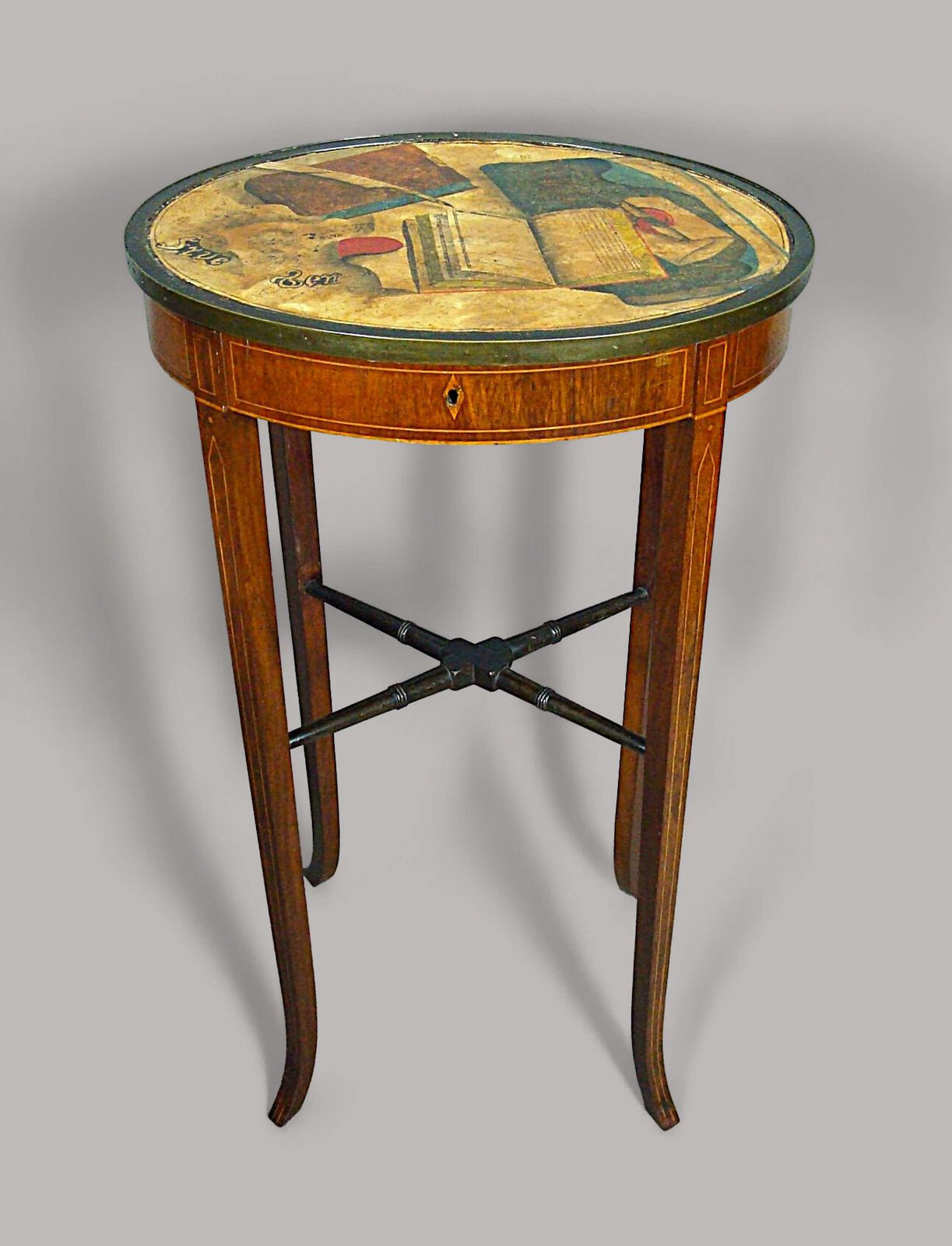 Rare George III Trompe L'oeil And Rosewood Occasional Table photo for sale