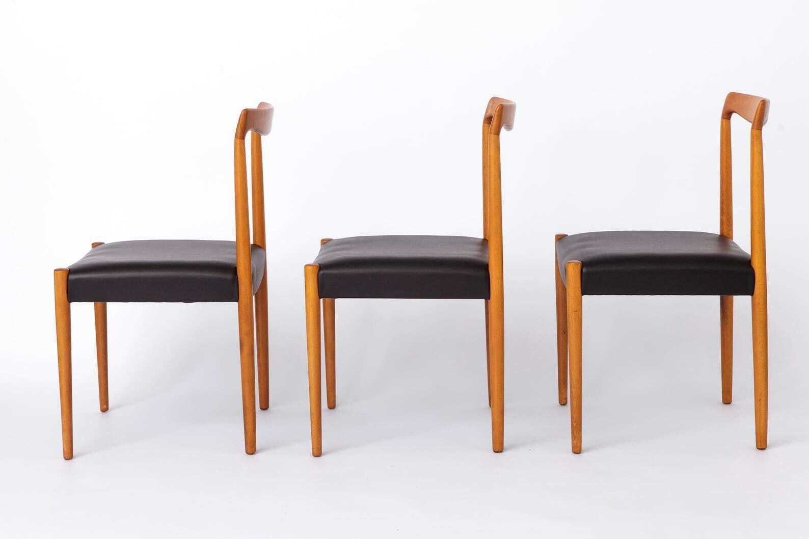 Set Of 6 Vintage Lübke Dining Chairs 1970s Germany, Mid Century Beech Wood Chairs photo vinterior