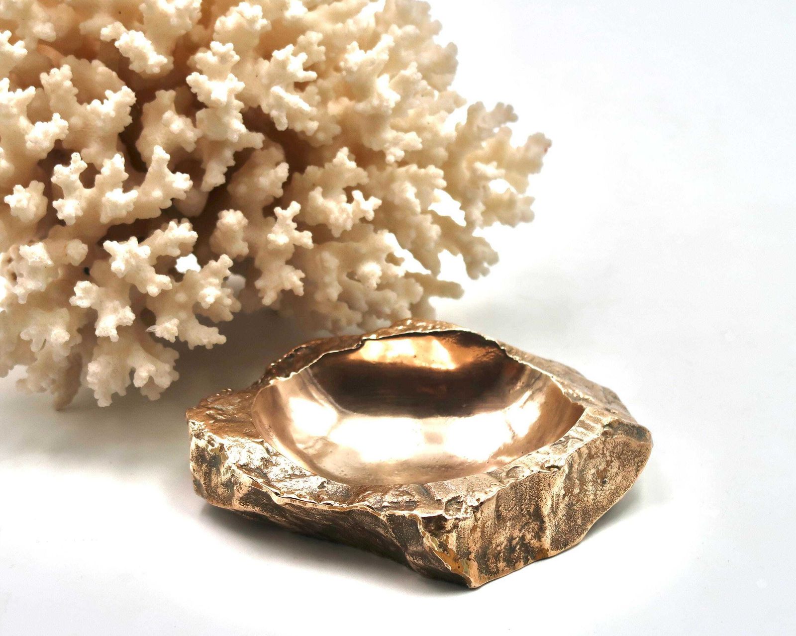 French Modernist Bronze Ring Dish By Monique Gerber, 1970s / Rock, Stone, Art, Sculpture, Home Decor, Ashtray photo for sale