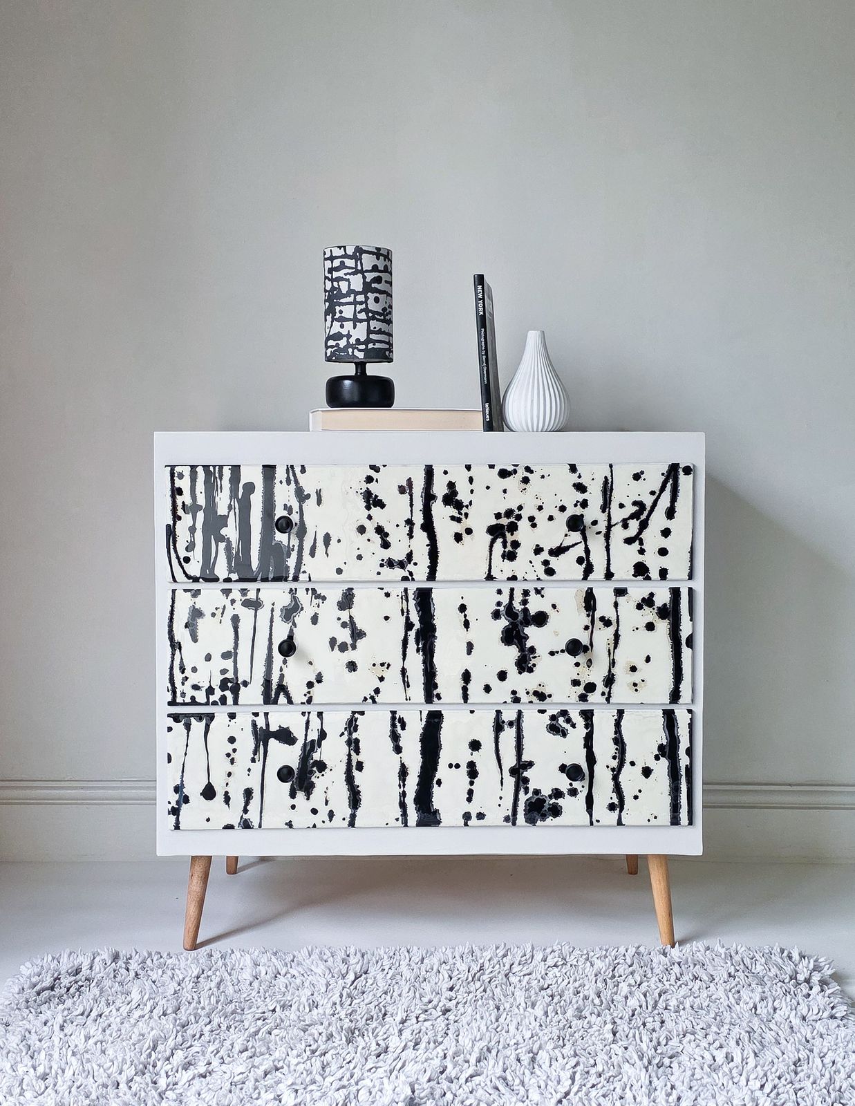 Abstract Mid Century Resin Chest Of Drawers