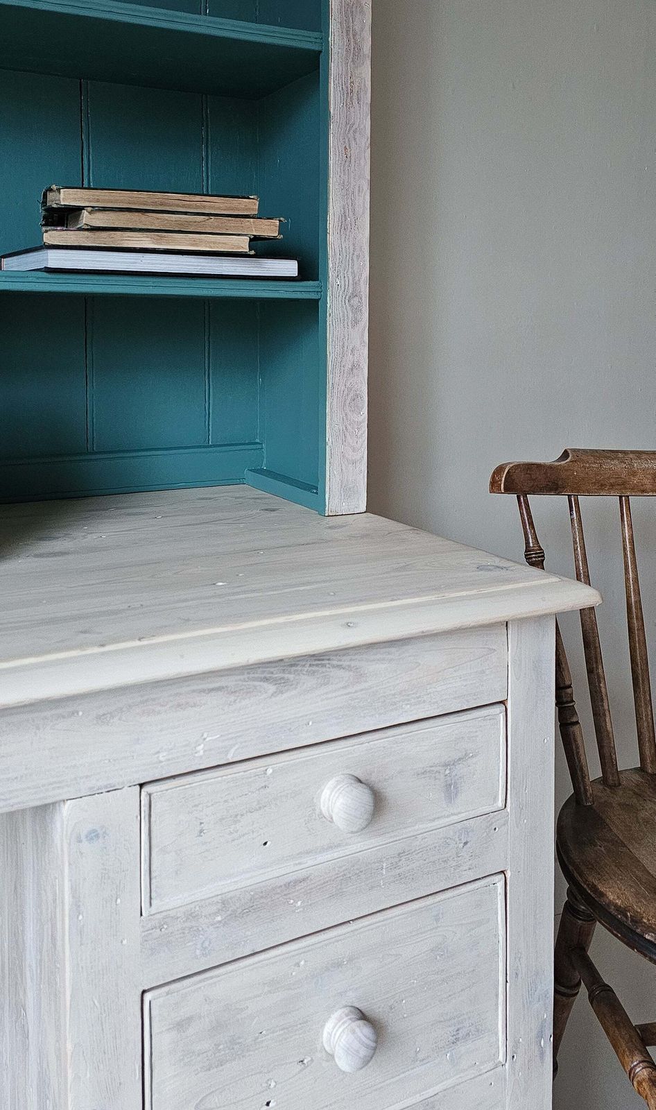 Farmhouse Pine Painted Desk Dresser photo buy
