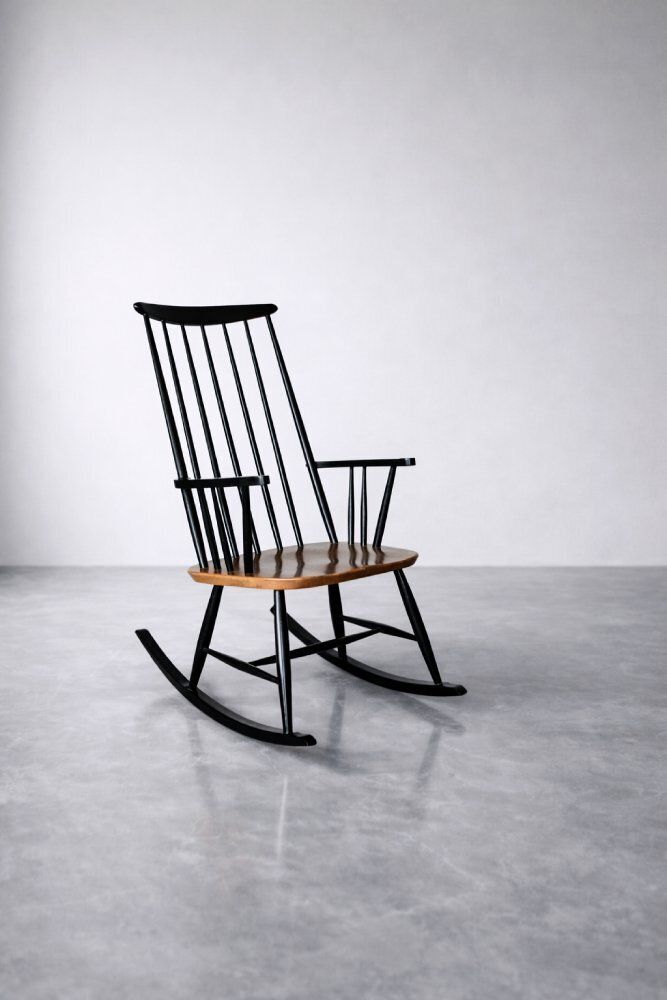 photo vinterior Mid Century Finnish Modern Wooden Rocking Chair By Ilmari Tapiovaara For Asko, 1960s