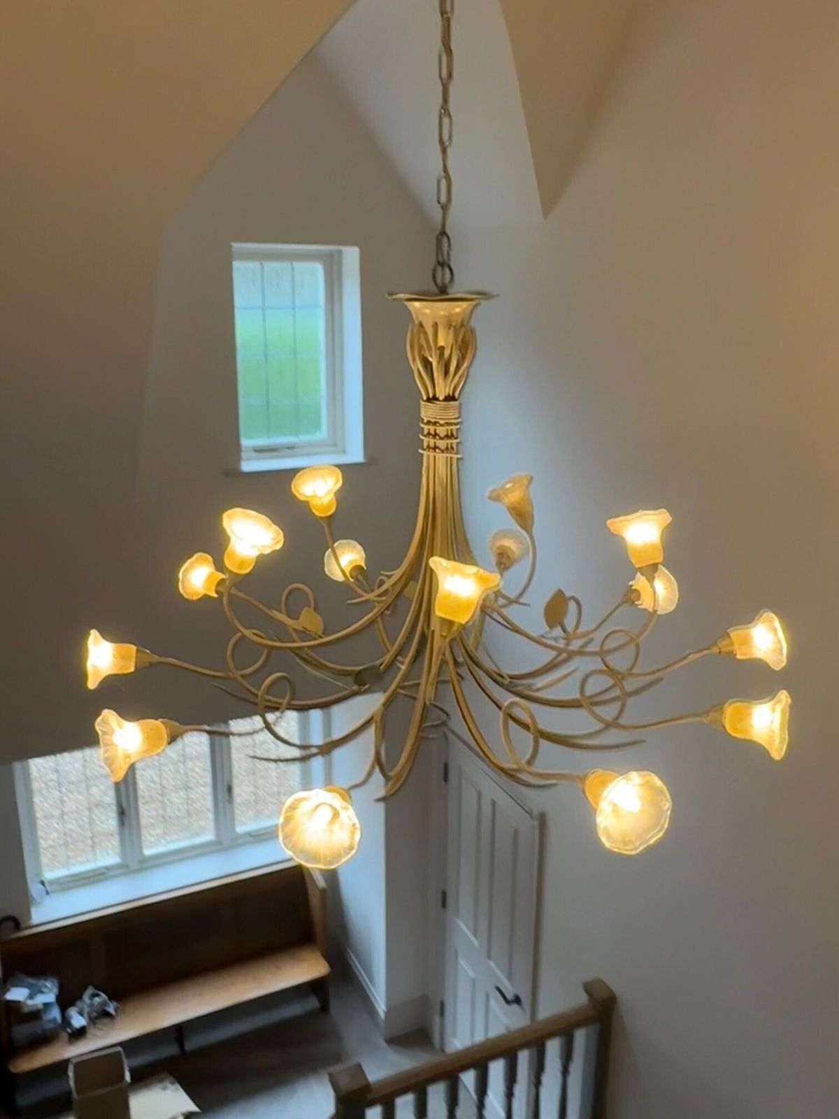 Stunning  Italian Designer Chandelier By "Masca" Of Florence photo Lighting