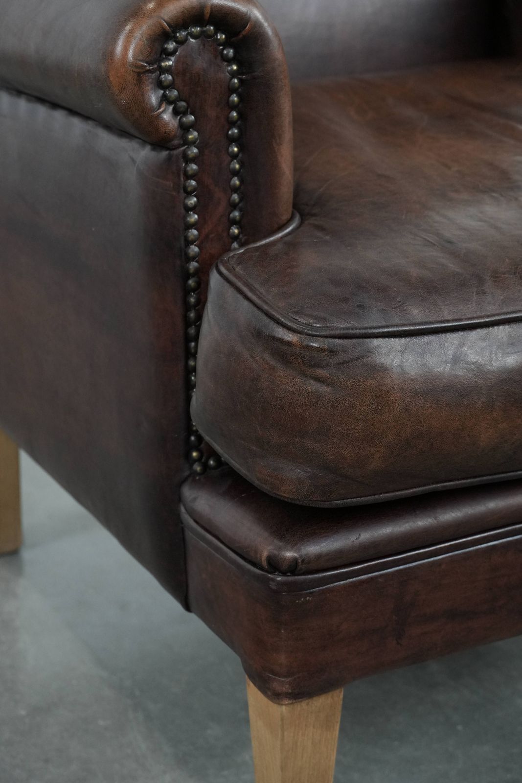 Furniture Beautiful Characterful Sheepskin Armchair With A Deep Color photo
