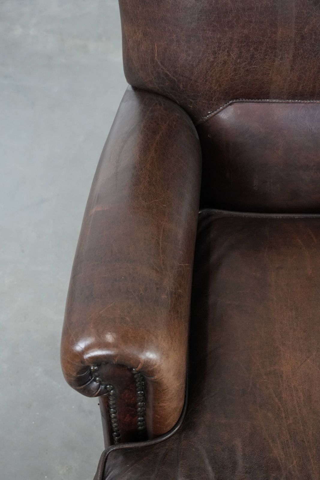 Characterful Sheepskin Armchair With A Beautiful Deep Color photo buy