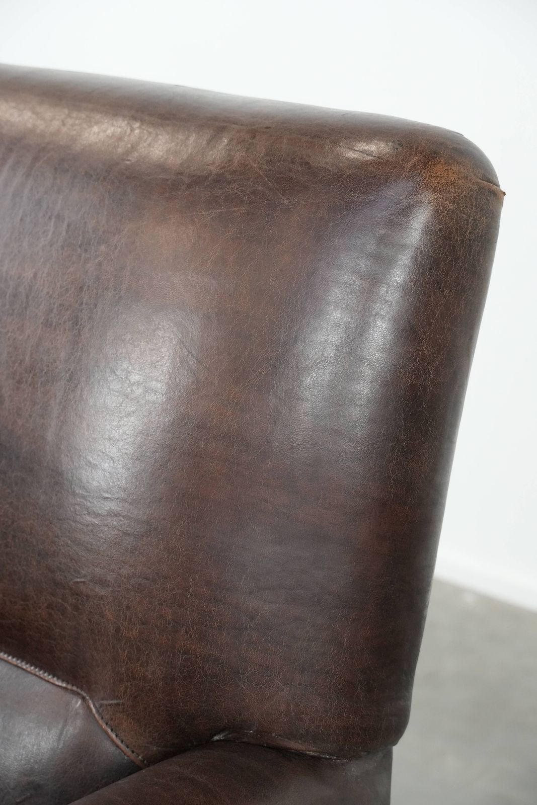 photo furniture Characterful Sheepskin Armchair With A Beautiful Deep Color