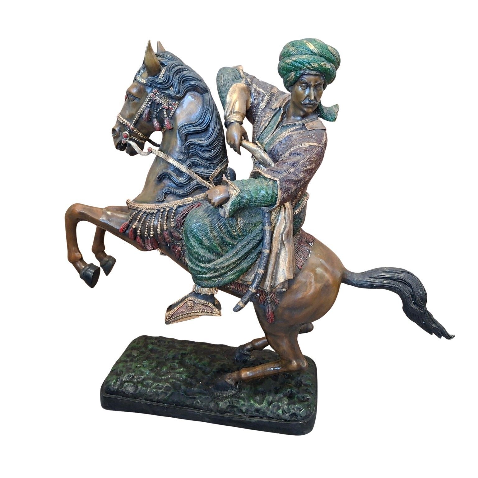 photo vinterior Scultura In Bronzo: Cavaliere Orientale A Cavallo