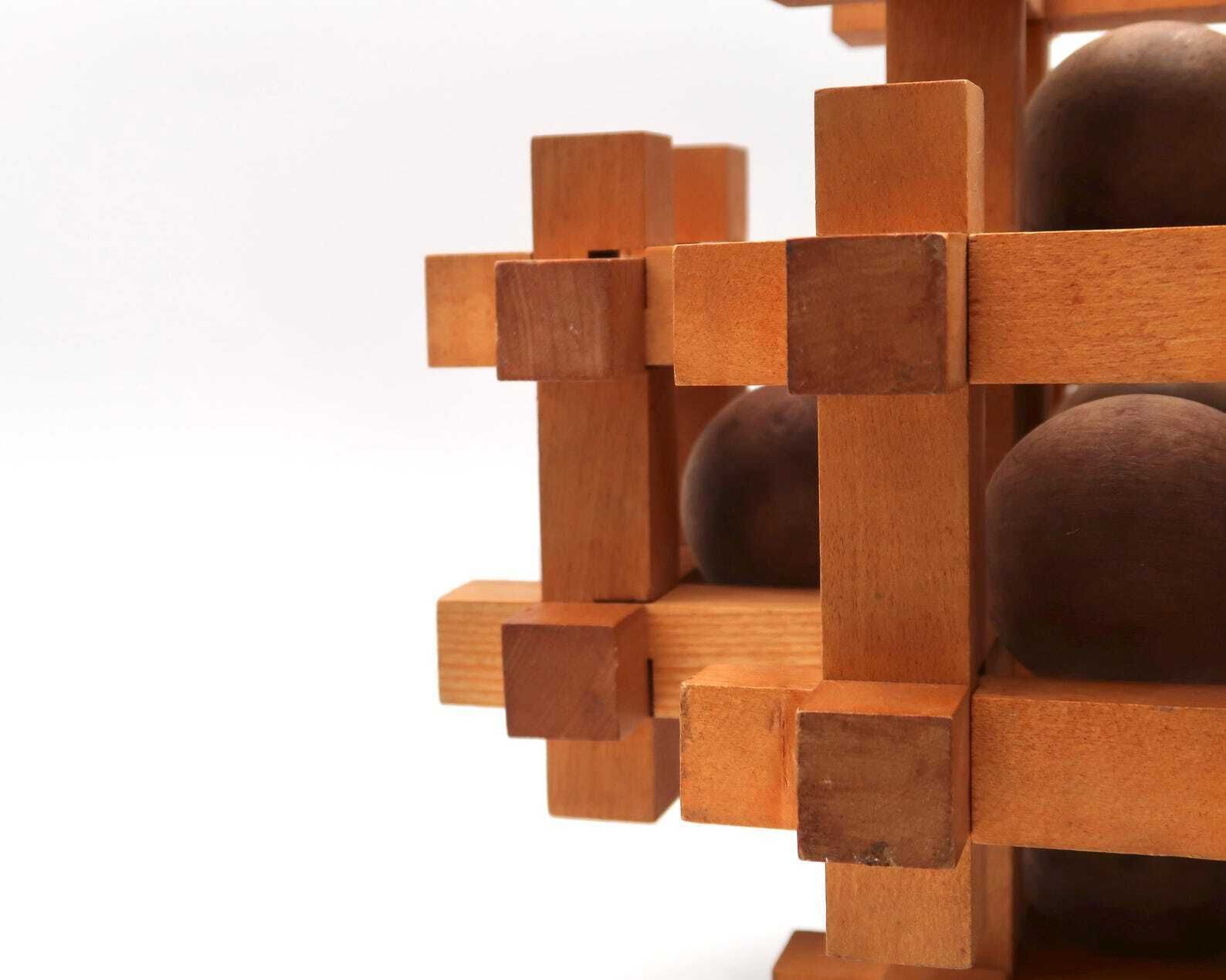 Oversized Wooden Sculpture Puzzle By Sori Yanagi For Kumiki, 1970s / Wood, Architecture, Home Decor, Modernist Object, Xxl, Giant photo vintage