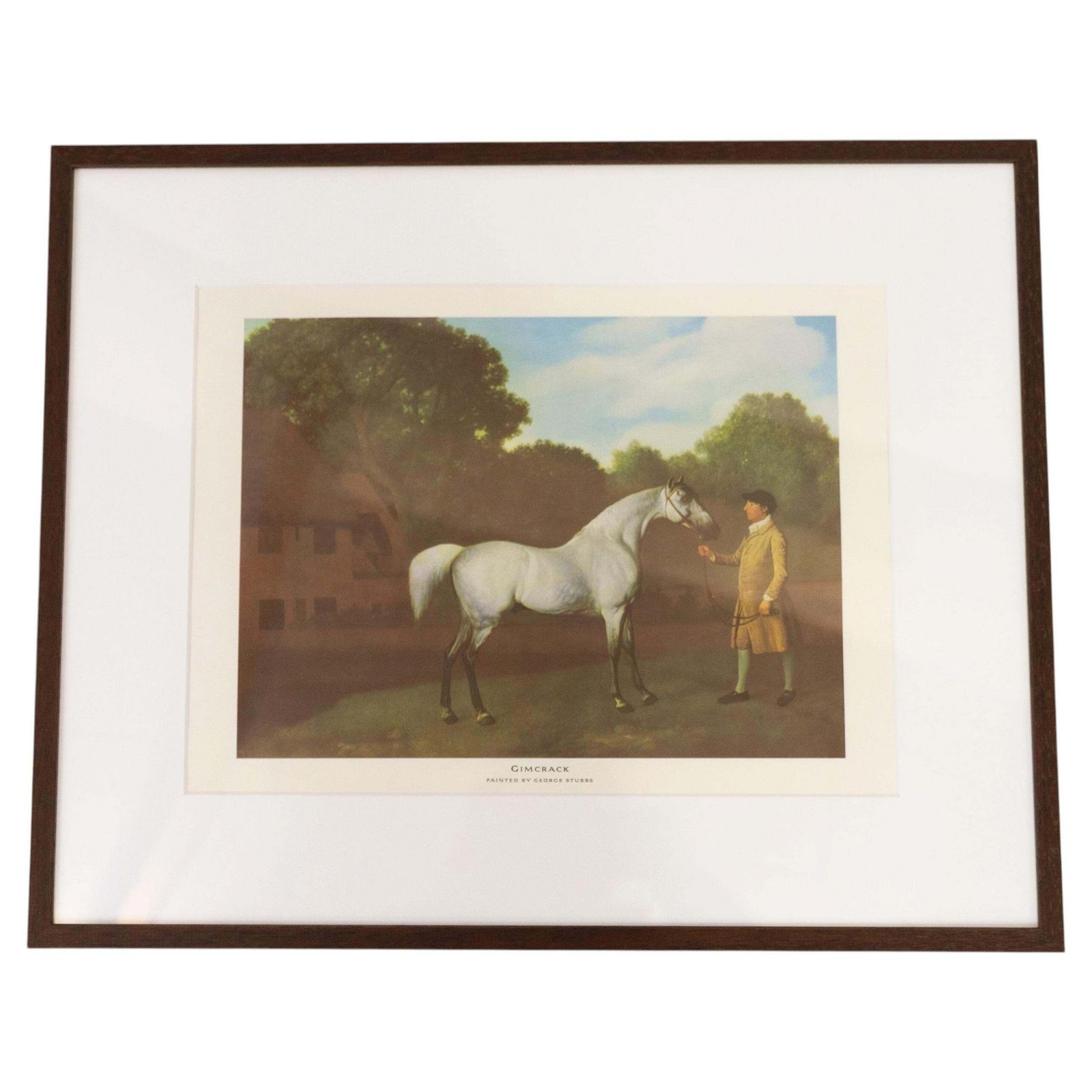 Framed Print Of Grey Horse "Gimcrack" By George Stubbs, Late 20th Century.
