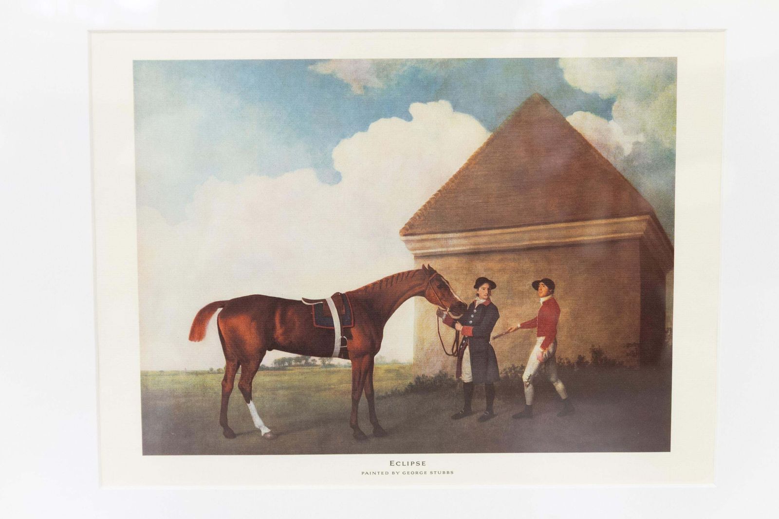 Framed Print Of Chestnut Horse "Eclipse" By George Stubbs, Late 20th Century. photo vintage