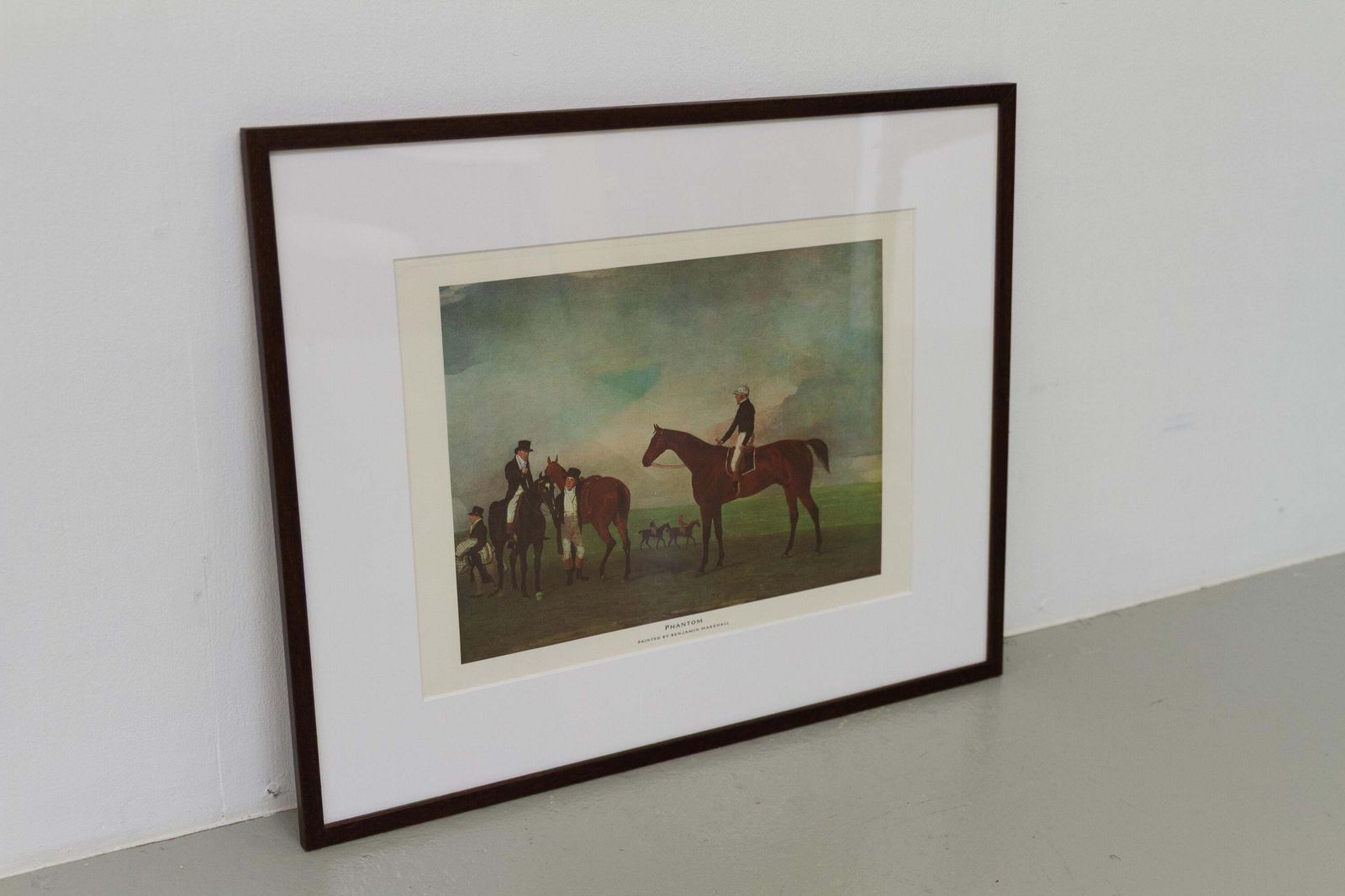 Framed Print Of Bay Horse "Phantom" By Benjamin Marshall, Late 20th Century. photo for sale