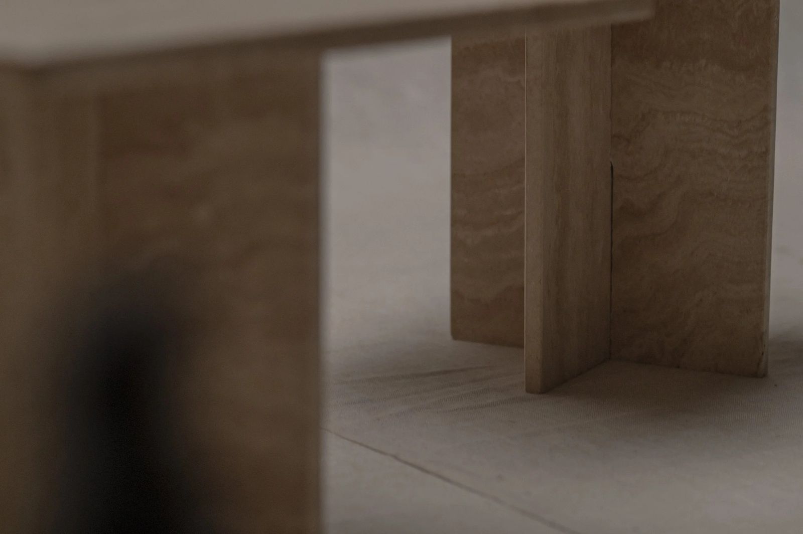 photo furniture Set Of Two Italian Travertine Side Tables, 1970s.