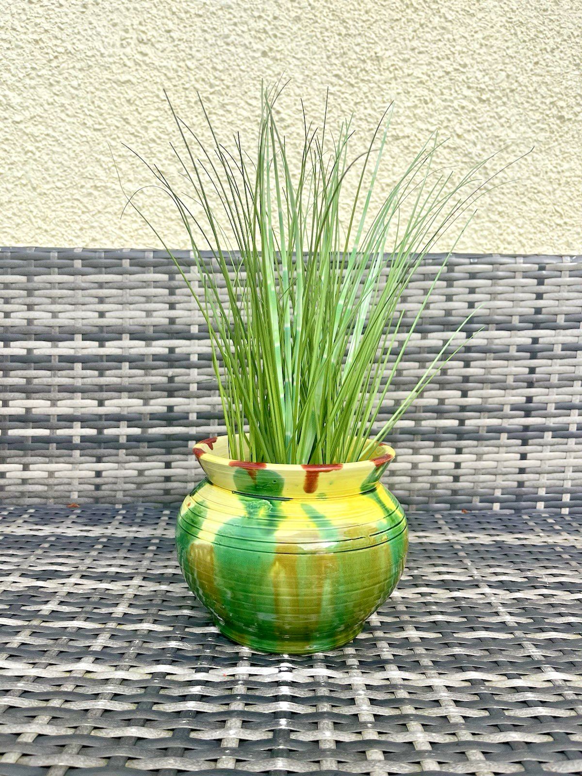 Antique C1917 Minton English Majolica Dripglaze Planter Plant Pot Jardiniere photo furniture