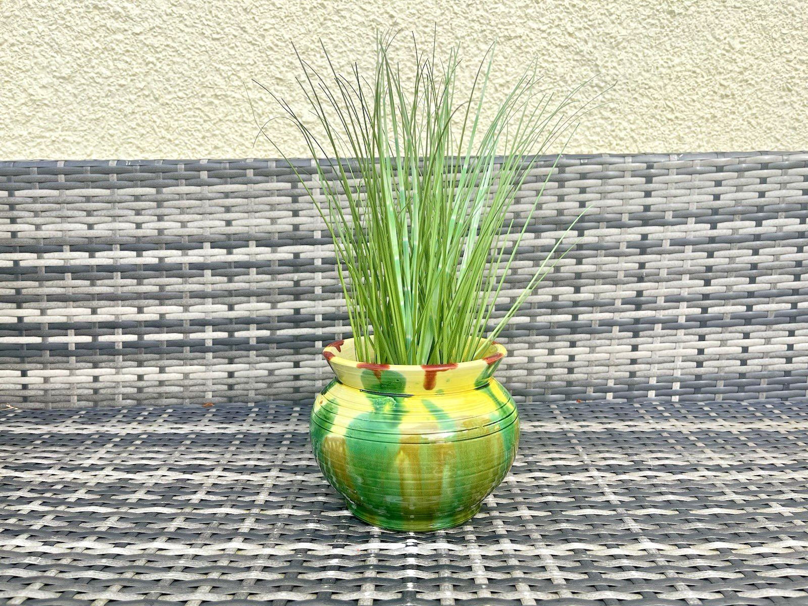 165.0 Antique C1917 Minton English Majolica Dripglaze Planter Plant Pot Jardiniere photo