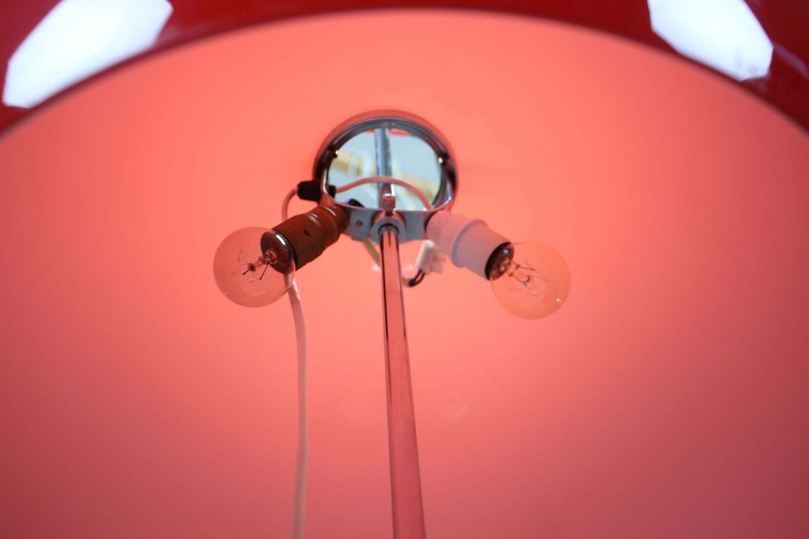 Guzzini Meblo Floor Lamp With Plastic Shade, Italy 1970s — Space Age Chrome photo Lighting