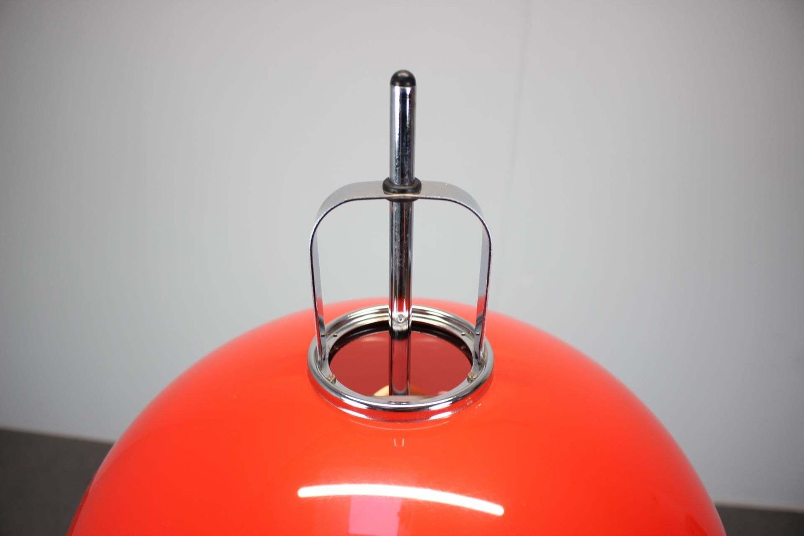 Guzzini Meblo Floor Lamp With Plastic Shade, Italy 1970s — Space Age Chrome photo vinterior