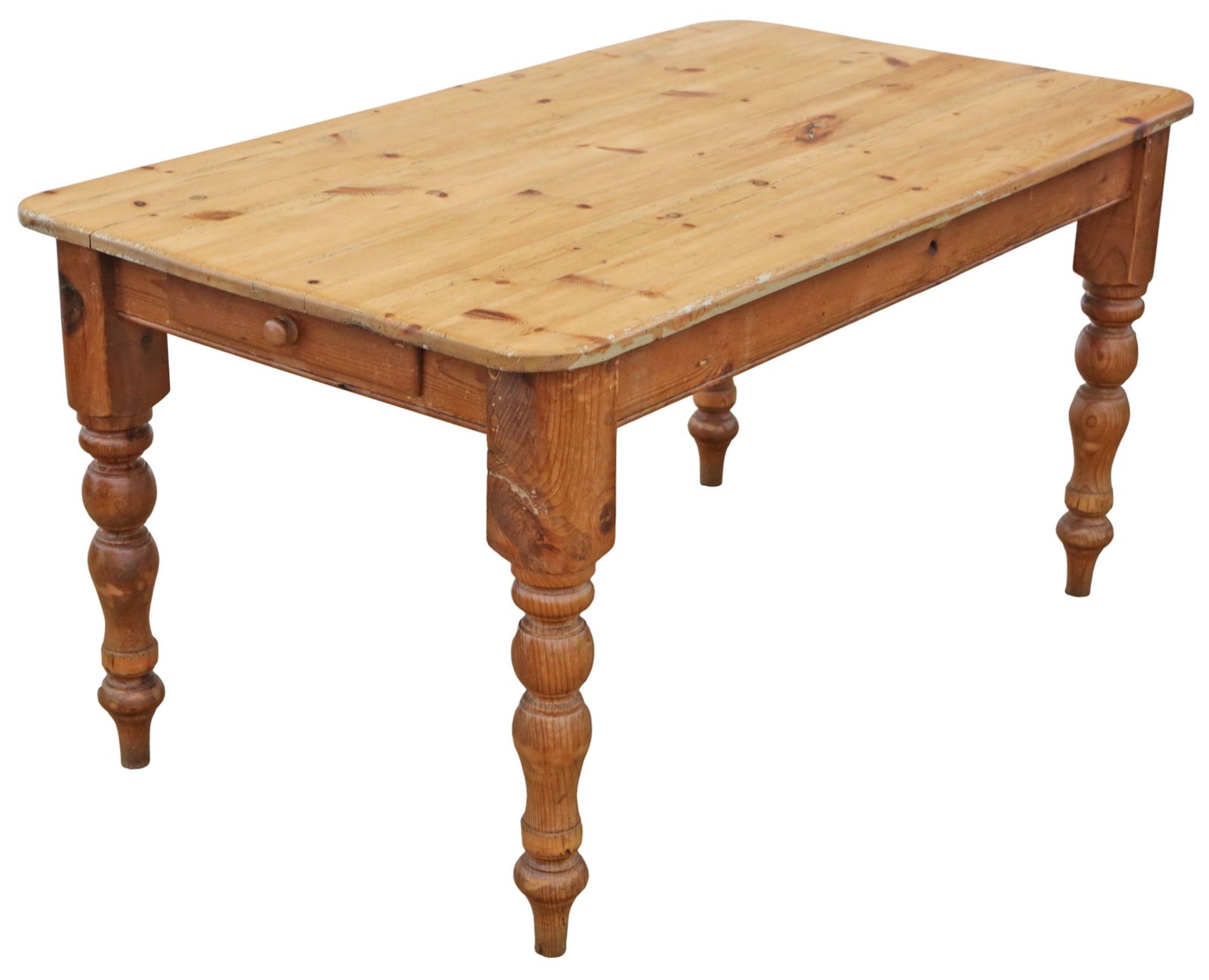 Antique 19th Century Pine Kitchen Table – Single Drawer, Quality Country Furniture photo for sale
