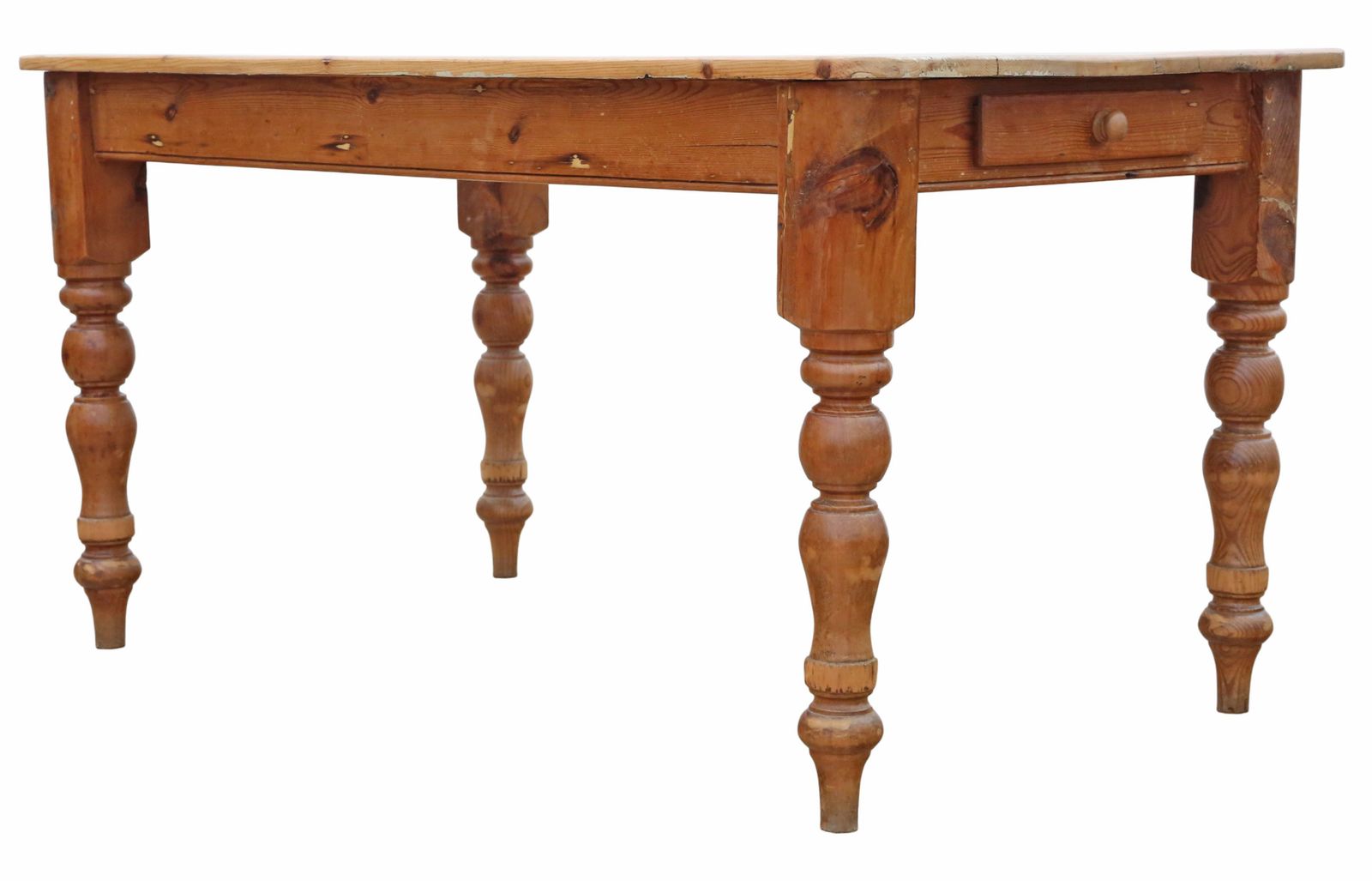 Antique 19th Century Pine Kitchen Table – Single Drawer, Quality Country Furniture photo Furniture