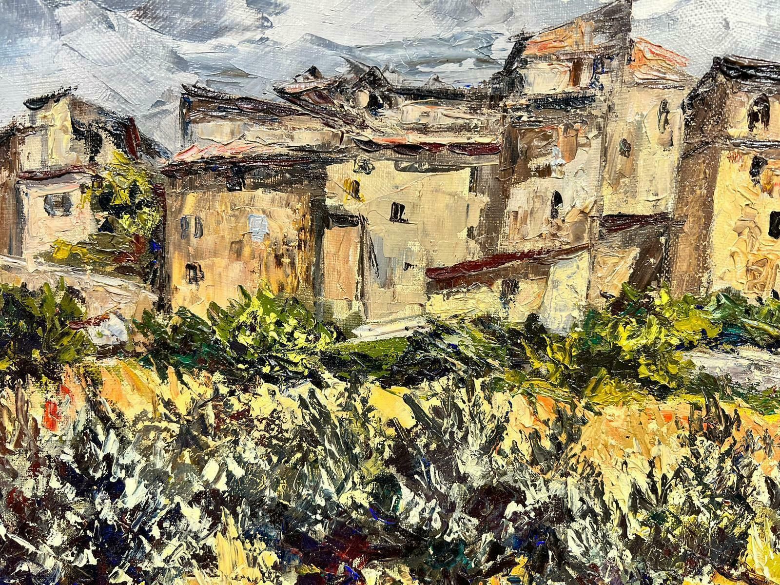 Josine Vignonolive Groves In Provence Village French Post Impressionist Signed Oil 1960's1960's photo for sale