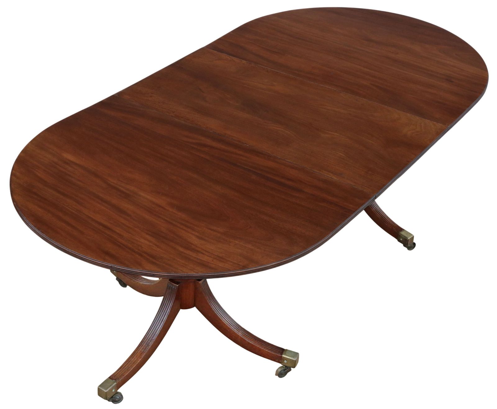 Antique 19th Century ‘D’ End Twin Pedestal Dining Table – Fine Quality photo for sale