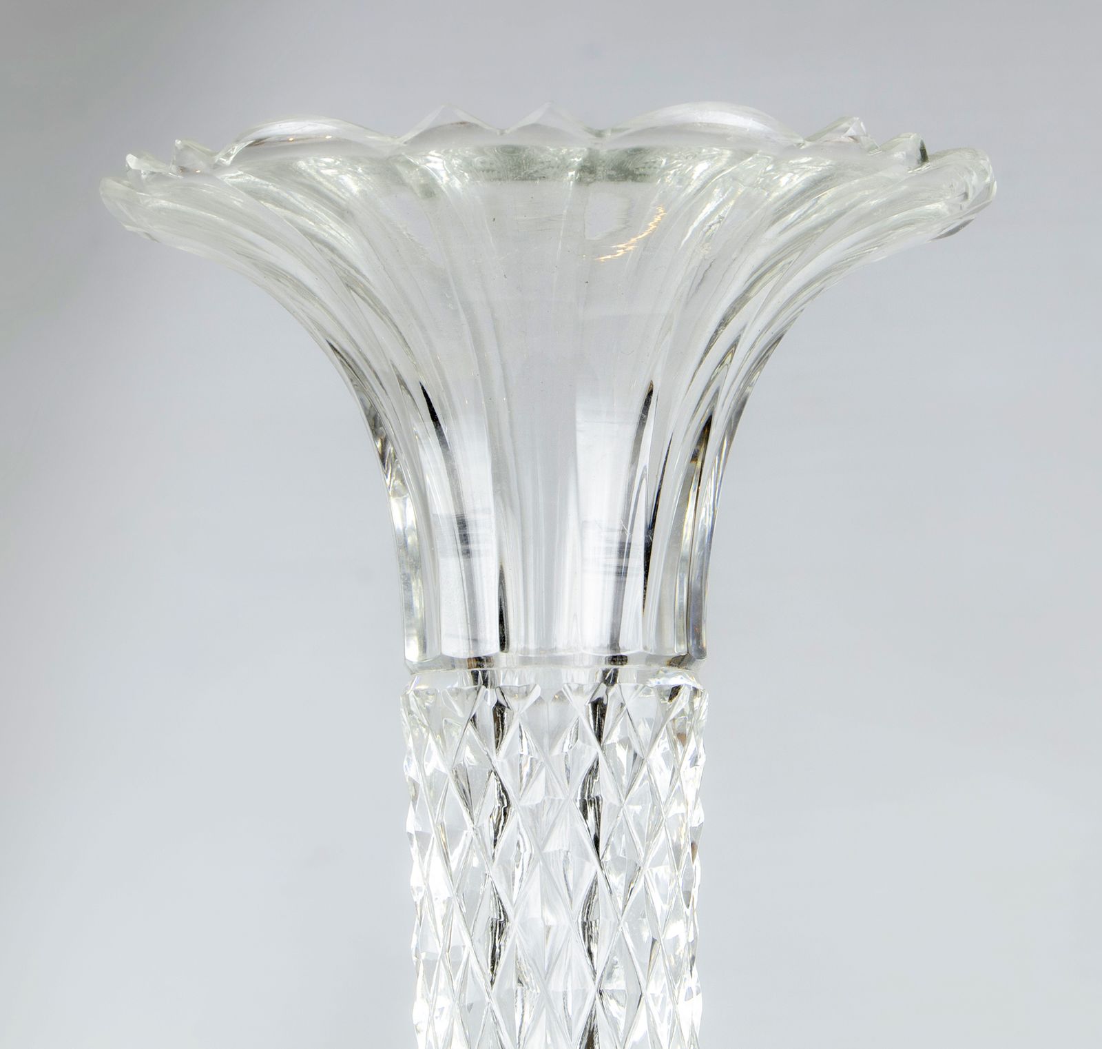 Pair Of Late 19th Century Silvered Epergnes/Centerpieces With Cut Glass Bowls And Tops By Christofle, France photo for sale