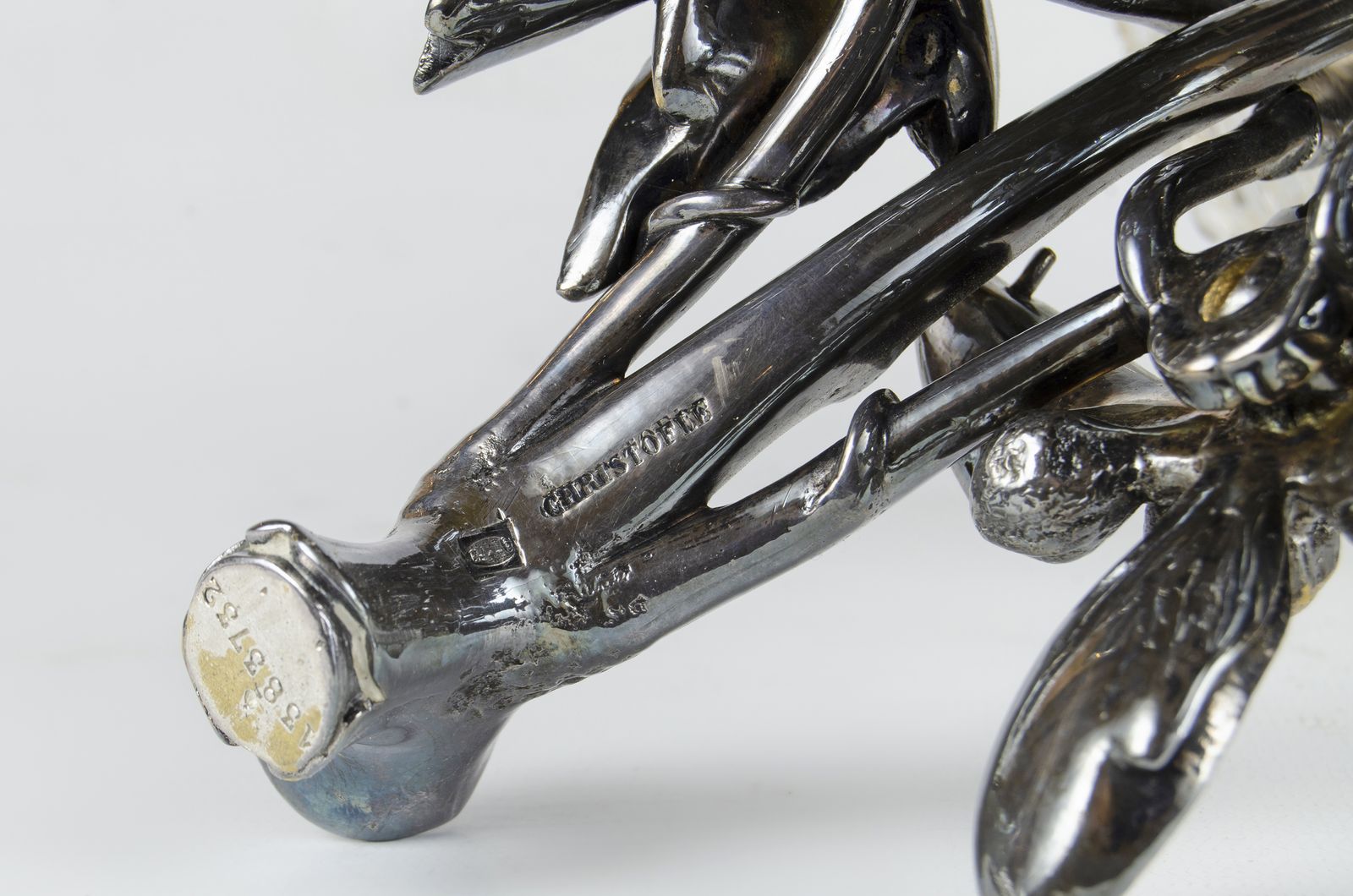 Pair Of Late 19th Century Silvered Epergnes/Centerpieces With Cut Glass Bowls And Tops By Christofle, France photo buy