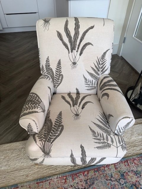Vintage Cream And Black Upholstered Laura Ashley Armchair photo 100.0