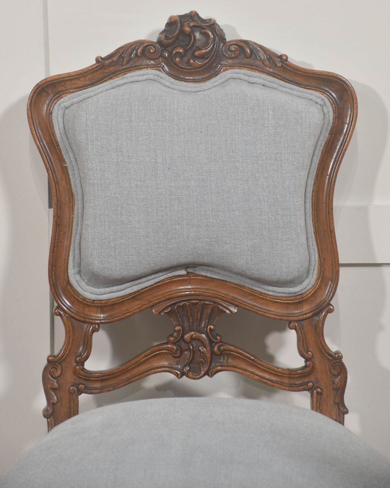 Pair Of Carved Walnut Louis XV Style Side Chairs photo 1134.0