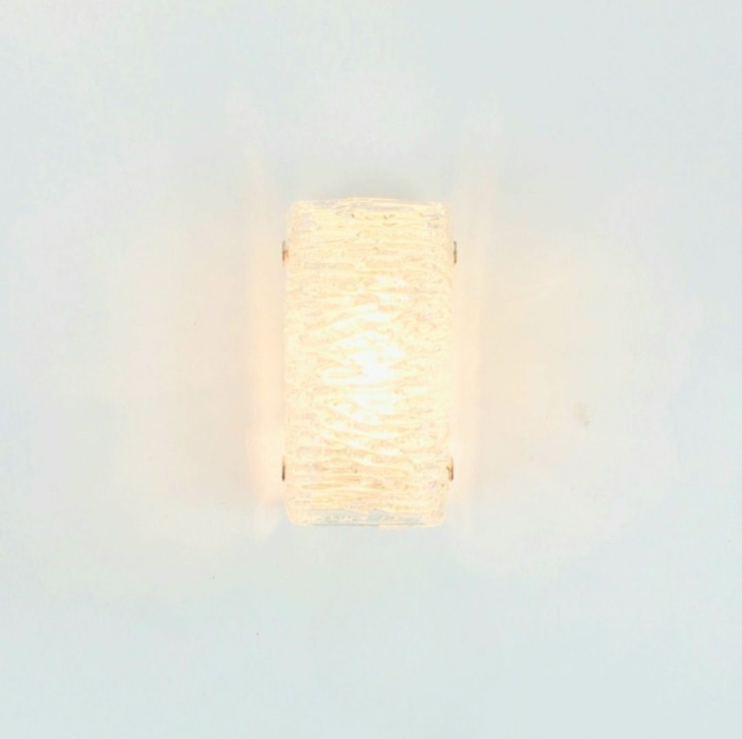Set Of 3 Mid Century Modern Murano Ice Glass Wall Lights From Kaiser Leuchten, Germany, 1960s photo Lighting
