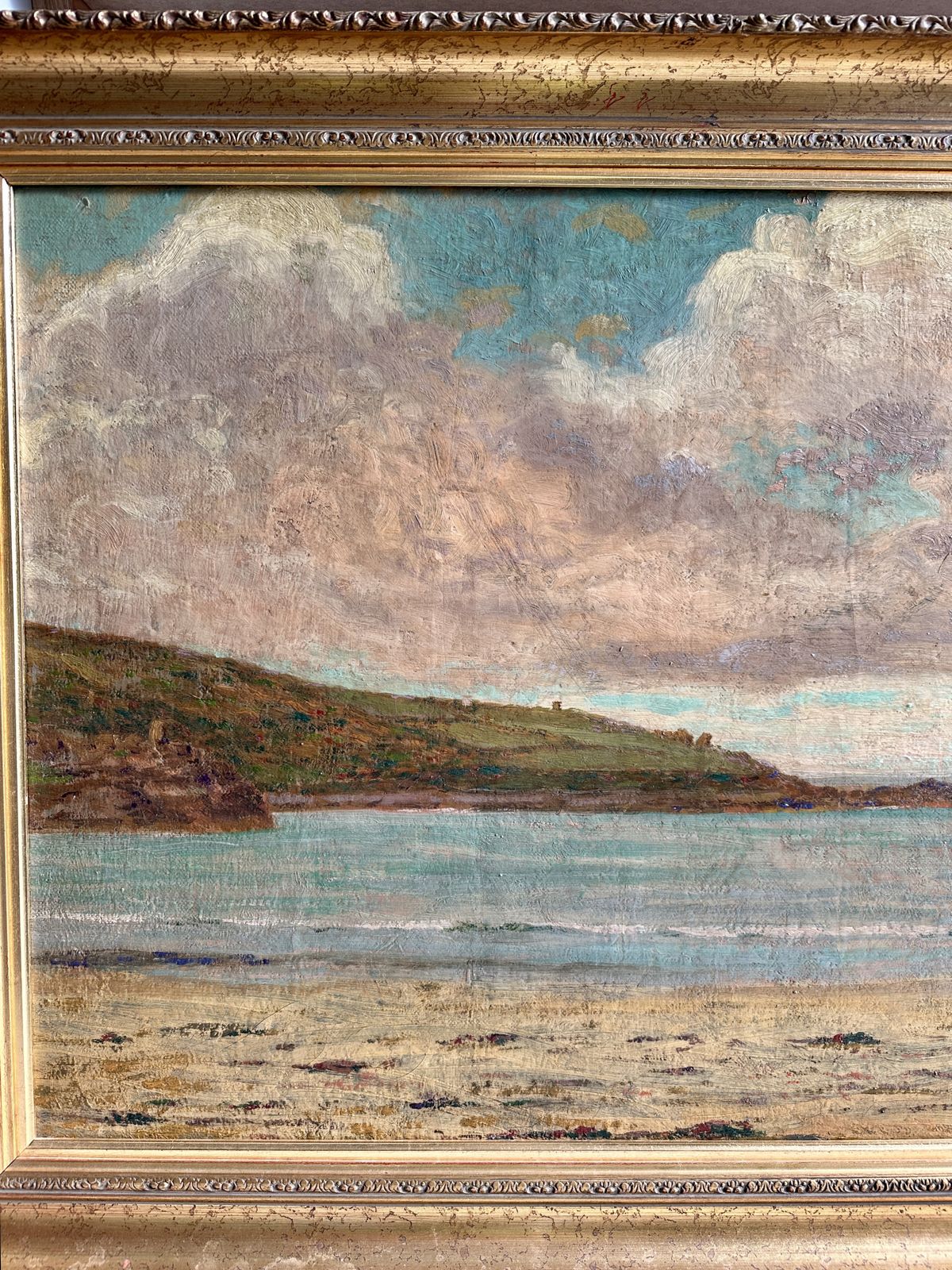 Large St Ives School Oil Painting, Porthmeor Beach, 1924, Signed & Exhibited photo Art