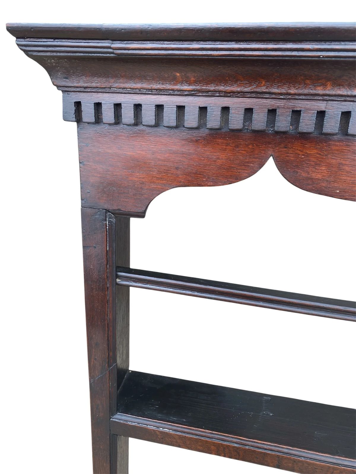 Antique Large 18th Century Georgian Dark Oak Delft Wall Rack Shelves photo 350.0
