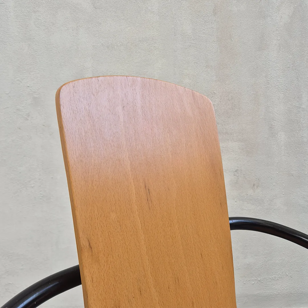 1980's Postmodern Plywood Chair: Mid Century Modernist Brutalist Retro Style photo furniture