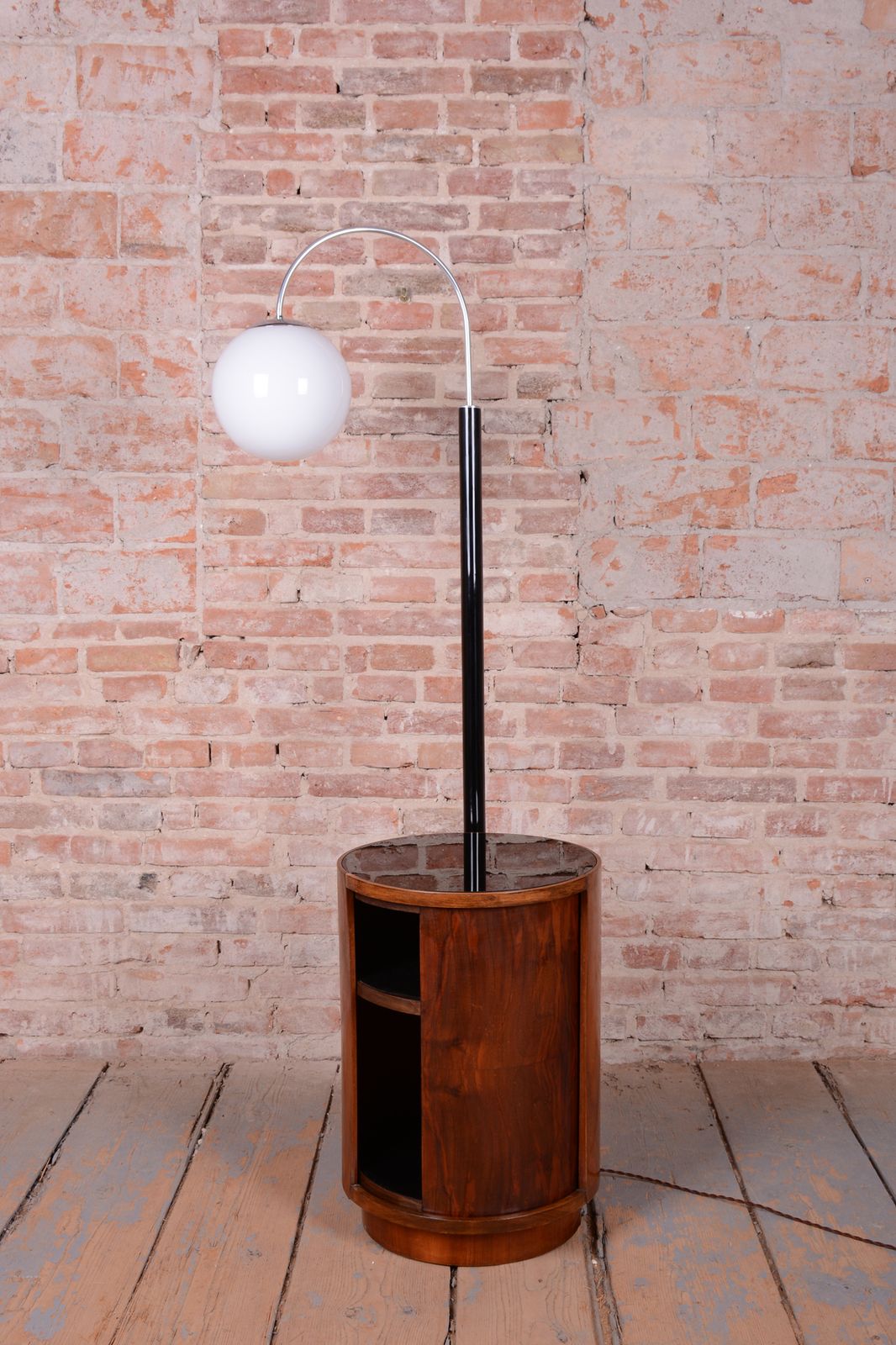 1700.0 Restored Art Deco Floor Lamp, By J. Halabala, Up Závody, Walnut, Czech, 1920s photo