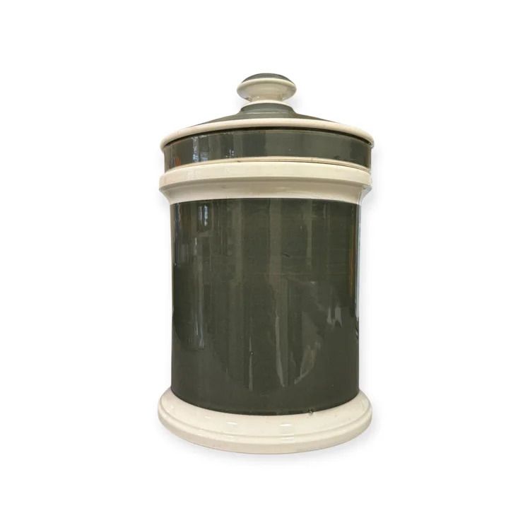 Pair Of 19th Century French Apothecary Jars Green Glazed Pharmacy Pots With Original Labels France, 19th Century photo 150.0