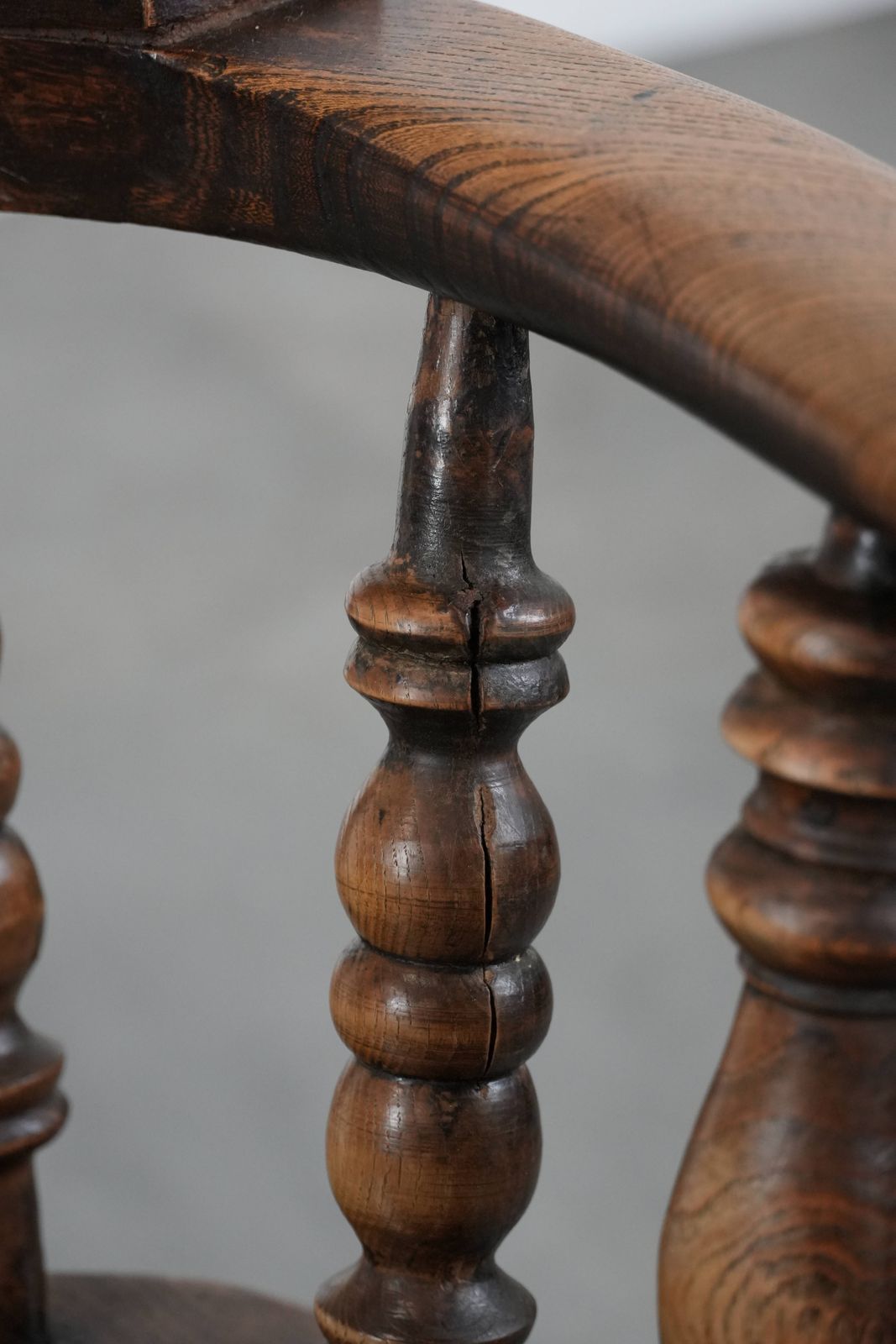 photo buy Antique English Highback Windsor Chair From The 18th Century With A Beautiful Color Scheme