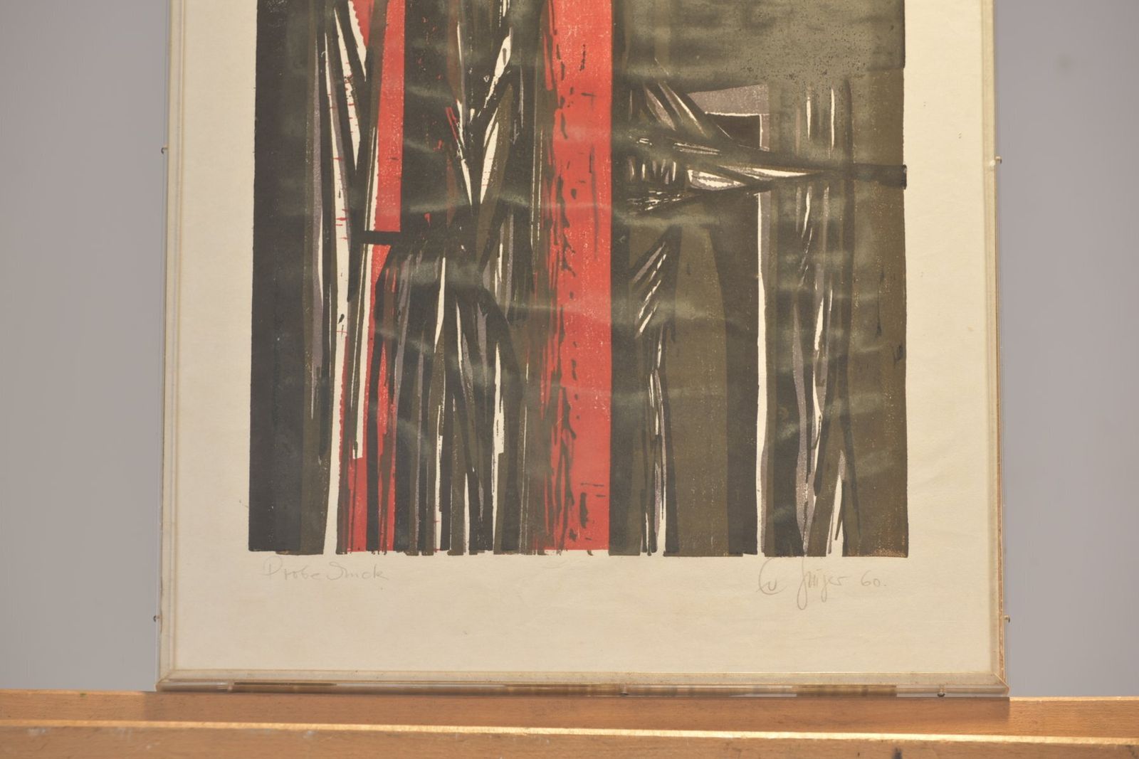 Konstruktion, Ev Grüger, 1960, Color Lithograph Framed Under Glass, Proof Print On Japanese Paper photo Art