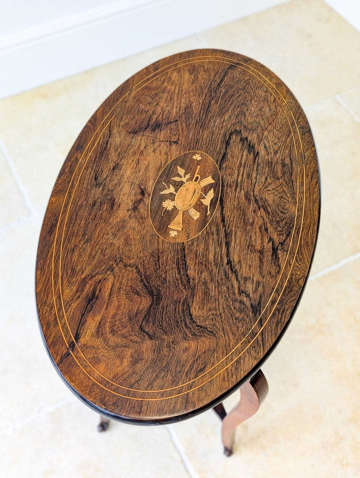 495.0 Antique Edwardian Rosewood Occasional Table C.1910 photo