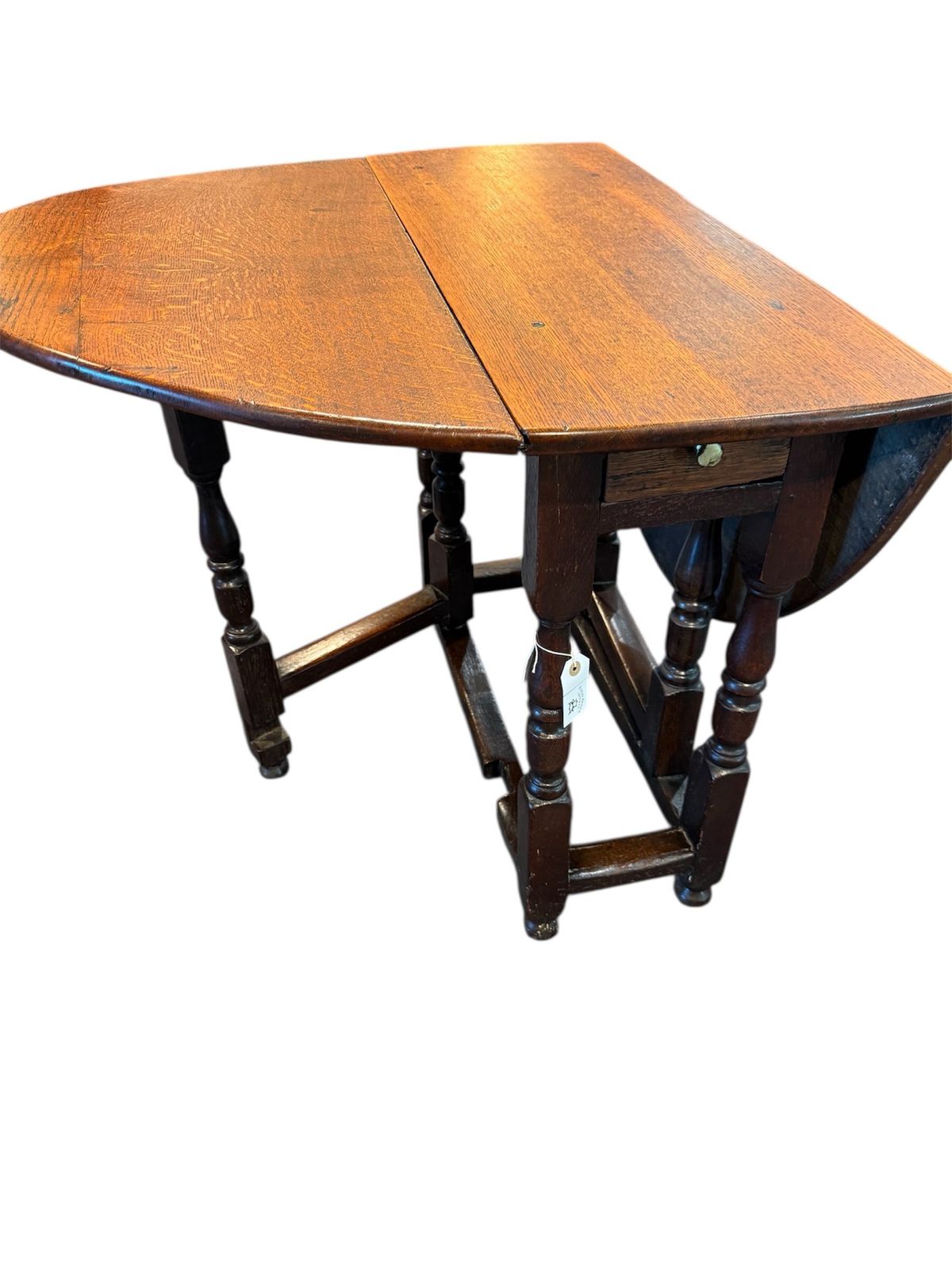 Antique Georgian George III Solid Oak Drop Leaf Gate Leg Small Table photo vinterior